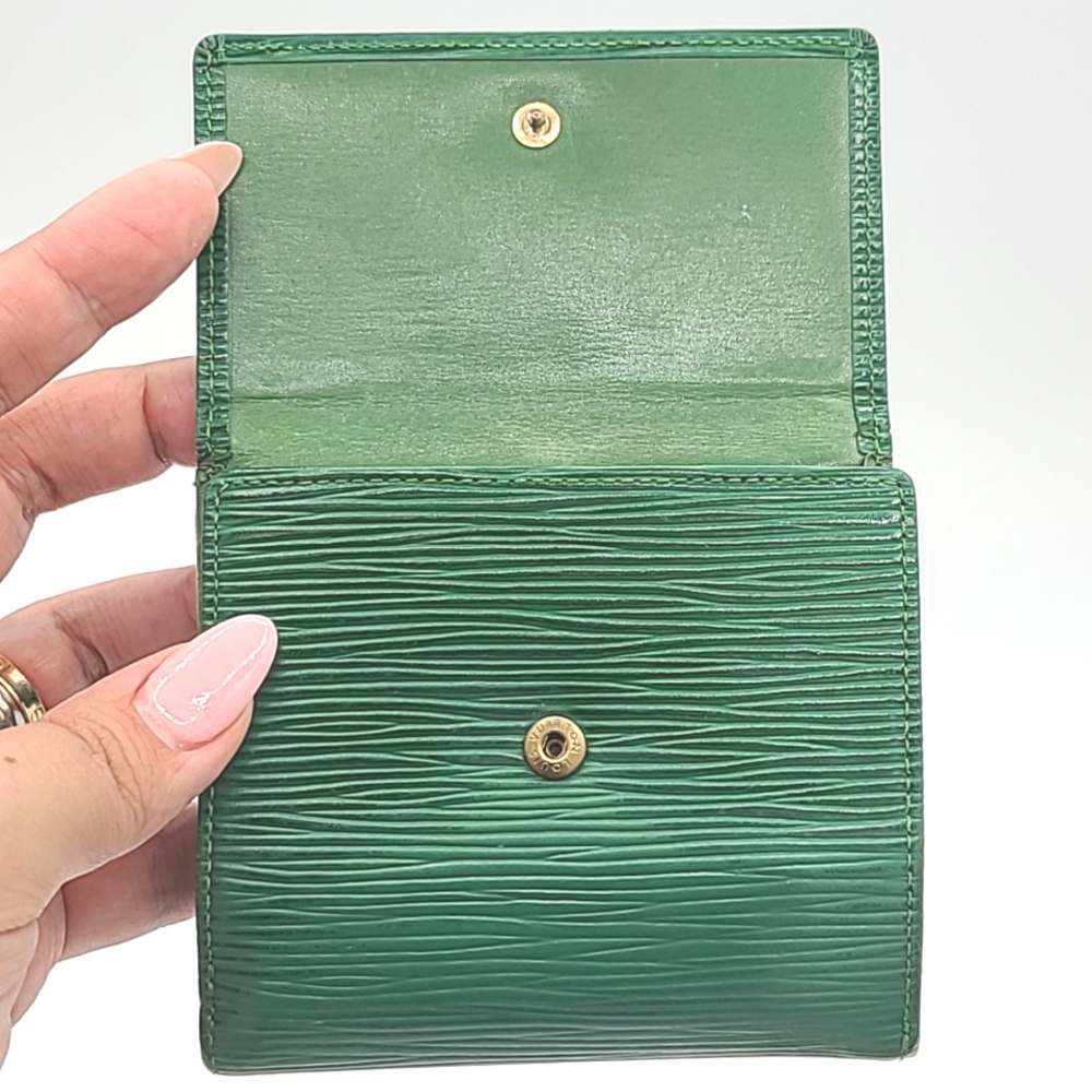 Louis Vuitton Epi Green Leather Compact Wallet - Picture 11 of 16